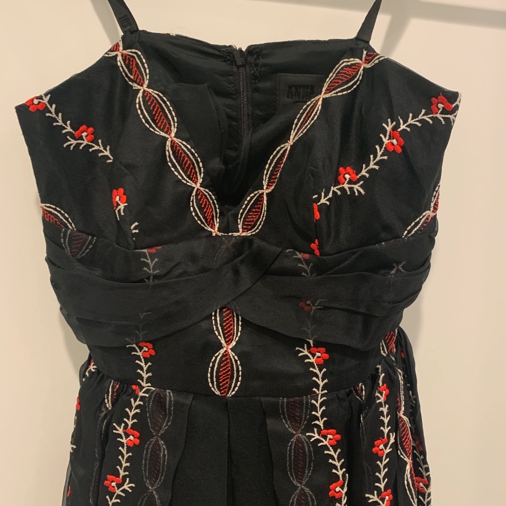 Anna Sui black strapless party dress